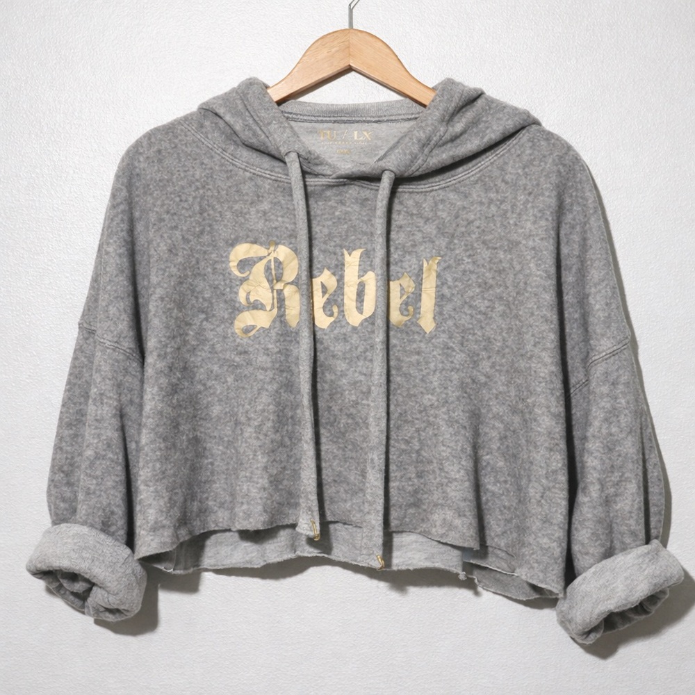 REBEL 1 of a Kind Cropped Hoodie One Size